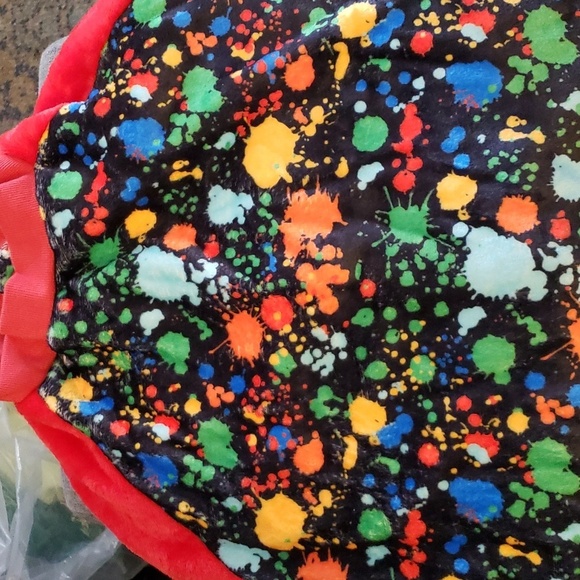 Lovinpet Black Paint Splattered Print Plush Snap Closed Coat Size XXL - Picture 3 of 10